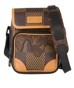 x Nigo Nano Amazone Messenger, Canvas, Giant Damier Ebene, FO3280, DB, 3*